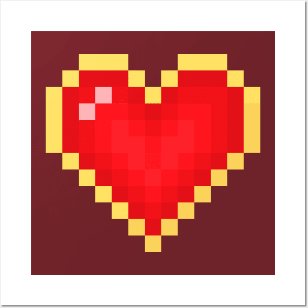 heart in 8 bit style Wall Art by MushroomEye